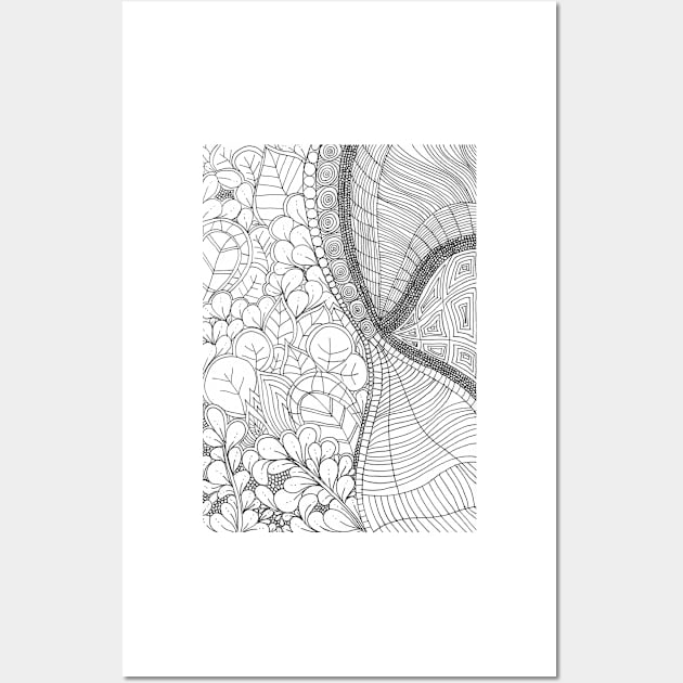 Abstract illustration hand draw nature, flower, abstract Wall Art by Nathalodi